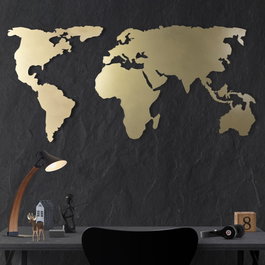 Wallity World Map Silhouette - Gold